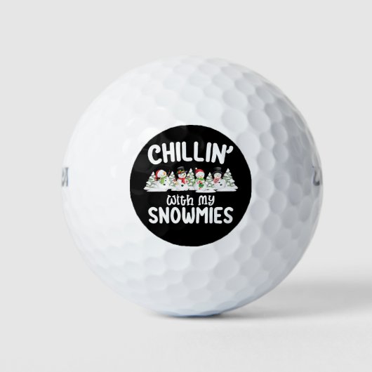 Weihnachten mit meinen Schneemännern im Chillin Golfball (Vorderseite)