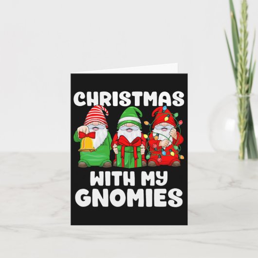 Weihnachten mit meiner Gnome Weihnachtsfamilie Karte (Vorderseite)