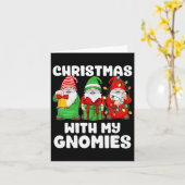 Weihnachten mit meiner Gnome Weihnachtsfamilie Karte (Gelbe Blume)