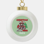 Weihnachten mit meiner Herde Keramik Kugel-Ornament (Vorderseite)
