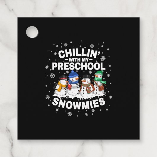 Weihnachten mit meiner Vorschulschneefrau Geschenkanhänger (Vorderseite)