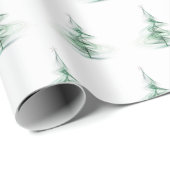 Weihnachten mit Minimalistischen Pinienbäumen Geschenkpapier (Rolleneckpunkt)