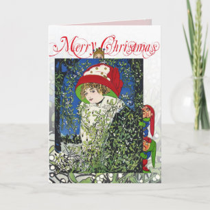 Weihnachten mit Mistelen und Elfen