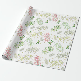 Weihnachten mit Mistelzweig  Geschenkpapier