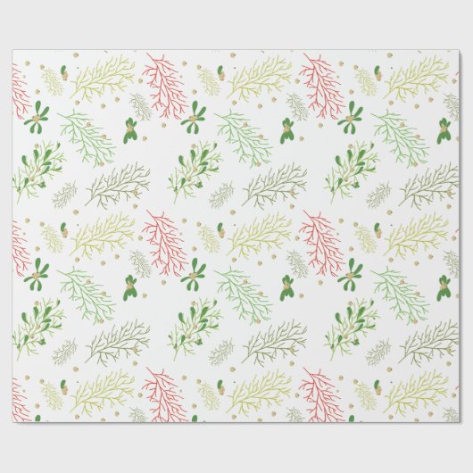 Weihnachten mit Mistletoe Geschenkpapier (Flach)