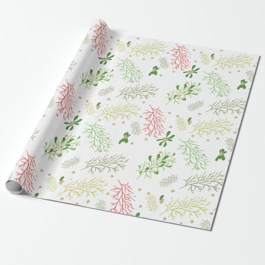 Weihnachten mit Mistletoe Geschenkpapier (Ungerollt)