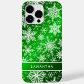 Weihnachten Mit Monogramm grüne Schneeflocken Case-Mate iPhone Hülle (Rückseite)
