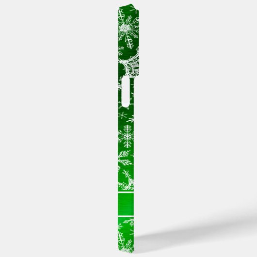 Weihnachten Mit Monogramm grüne Schneeflocken Case-Mate iPhone Hülle (Rückseite / Rechts)