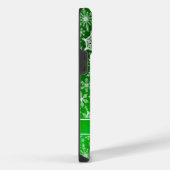 Weihnachten Mit Monogramm grüne Schneeflocken iPhone Hülle (Rechte Seite)