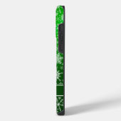 Weihnachten Mit Monogramm grüne Schneeflocken iPhone Hülle (Linke Seite)