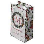 Weihnachten Mit Monogramm Kleine Geschenktüte (Rückseite Schrägansicht)