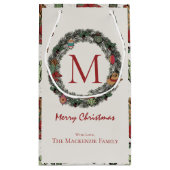 Weihnachten Mit Monogramm Kleine Geschenktüte (Rückseite)