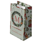 Weihnachten Mit Monogramm Kleine Geschenktüte (Rückseite Schrägansicht)