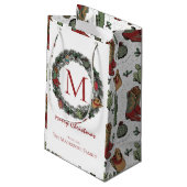 Weihnachten Mit Monogramm Kleine Geschenktüte (Rückseite Schrägansicht)