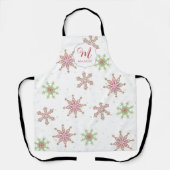 Weihnachten Mit Monogramm Niedliche Schneeflocke Schürze (Vorderseite)