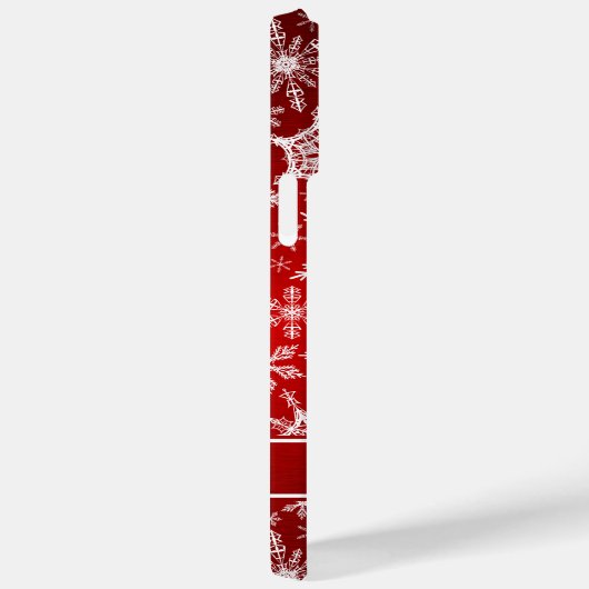 Weihnachten Mit Monogramm Roter Schneeflocken Case-Mate iPhone Hülle (Rückseite / Rechts)