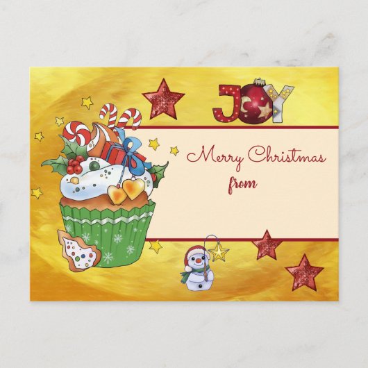 Weihnachten mit Muffin Postkarte (Vorderseite)