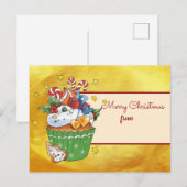 Weihnachten mit Muffin Postkarte (Vorne/Hinten)
