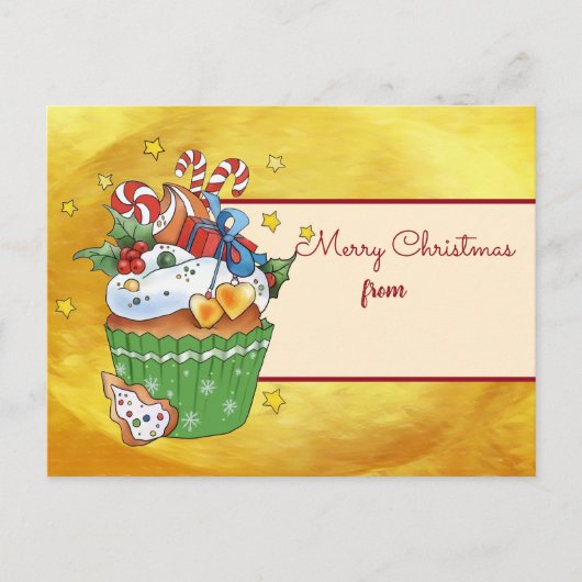 Weihnachten mit Muffin Postkarte (Vorderseite)
