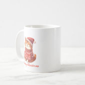 Weihnachten mit Niedlicher Katze in Hut und Pullov Kaffeetasse (Vorderseite Links)