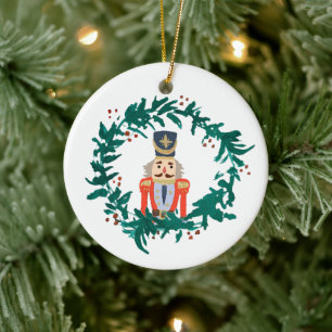 Weihnachten mit Nutcracker-Kränzen Keramik Ornament