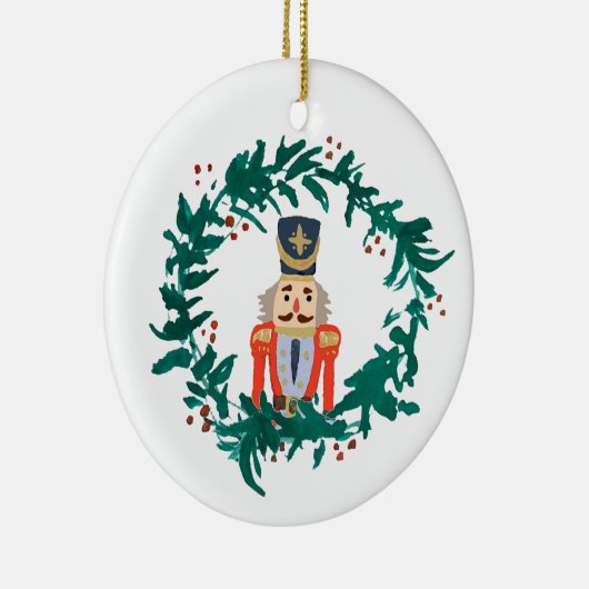 Weihnachten mit Nutcracker-Kränzen Keramik Ornament (Rechts)