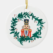 Weihnachten mit Nutcracker-Kränzen Keramik Ornament (Vorne)