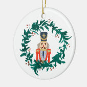 Weihnachten mit Nutcracker-Kränzen Keramik Ornament (Links)