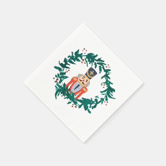 Weihnachten mit Nutcracker-Kränzen Serviette (Ecke)