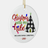 Weihnachten mit Personalisiertem Familiengeschenk  Keramik Ornament (Rechts)