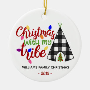 Weihnachten mit Personalisiertem Familiengeschenk  Keramik Ornament
