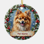 Weihnachten mit Pomeranian Keramik Ornament (Vorne)
