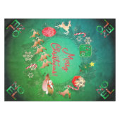 Weihnachten mit Rentiertablett des Weihnachtsmanns Tischdecke (Vorderseite (Horizontal))