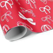Weihnachten mit rotem Schleifenmuster Geschenkpapier (Rolleneckpunkt)