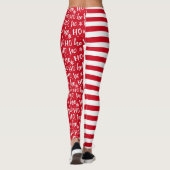 Weihnachten mit Roten Streifen Leggings (Rückseite)