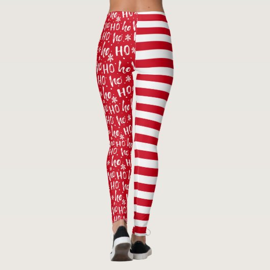 Weihnachten mit Roten Streifen Leggings (Rückseite)
