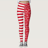 Weihnachten mit Roten Streifen Leggings (Vorderseite)