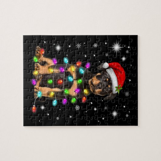 Weihnachten mit Rottweiler Hund Puzzle (Horizontal)