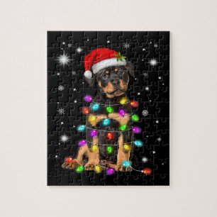 Weihnachten mit Rottweiler Hund Puzzle