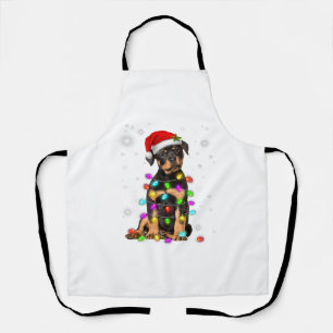Weihnachten mit Rottweiler Hund Schürze