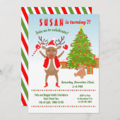 Weihnachten mit Rudolph Birthday Party Einladung (Vorne/Hinten)