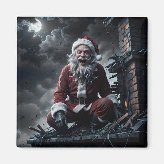 Weihnachten mit Santa Claus bösem Zwilling Magnet (Vorne)