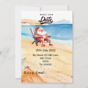 Weihnachten mit SANTA CLAUS Save the Date im Juli Einladung