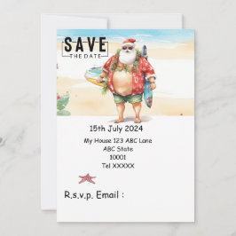 Weihnachten mit SANTA CLAUS Save the Date im Juli Einladung