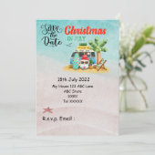 Weihnachten mit SANTA CLAUS Save the Date im Juli Einladung (Stehend Vorderseite)
