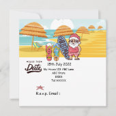 Weihnachten mit SANTA CLAUS Save the Date im Juli Einladung (Vorderseite)