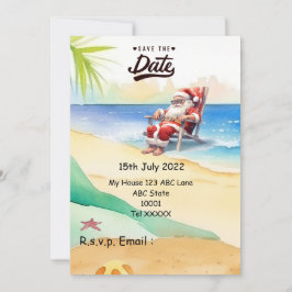 Weihnachten mit SANTA CLAUS Save the Date im Juli Einladung