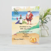 Weihnachten mit SANTA CLAUS Save the Date im Juli Einladung (Stehend Vorderseite)