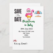 Weihnachten mit SANTA CLAUS Save the Date im Juli Einladung (Vorne/Hinten)