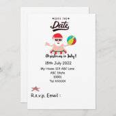 Weihnachten mit SANTA CLAUS Save the Date im Juli Einladung (Vorne/Hinten)